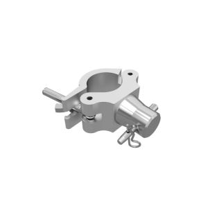 Global Truss Jr. Coupler Clamp Pro - Light Duty Pro Clamp with Half Coupler for 35mm Tubing in Silver Finish