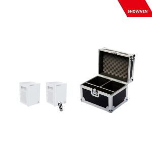 Showven Sparkular Mini 2-Pack - Bundle of (2) Sparkular Mini Cold Spark Machines in White Finish with 2-Unit Roadcase and Remote