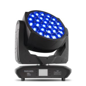 Chauvet Pro Maverick MK3 Wash - 27 x 40W RGBW LED Moving Head Wash with 5.2 to 65.1-Degree Zoom in Black Finish