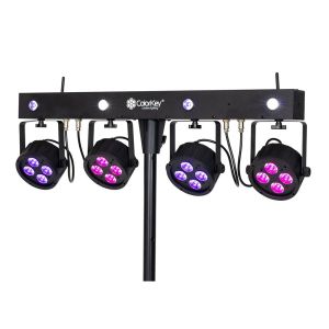 ColorKey PartyBar Mobile 150 - 4-Head RGBW LED Par Battery Powered Lighting System with Carrying Case