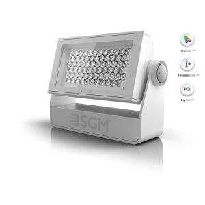 SGM Lighting i-2 POI - 230W RGBW LED IP66-Rated Marine Grade Wash Light with 9,900 Lumens and 8.5-Degree Beam in Black Finish