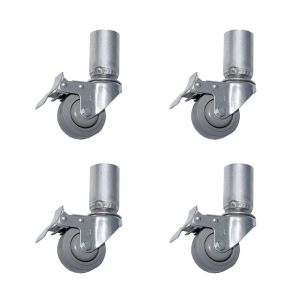 QuickLock Staging QLMFL8B - 4-Pack of 8-inch High Fixed Legs with Casters and Brakes