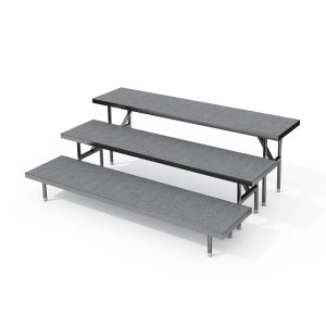 Staging 101 S3SCC - 3-Tier Straight Choral Riser System in Carpet Finish