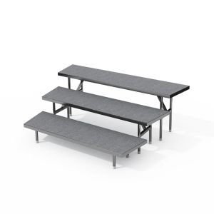 Staging 101 S3WCC - 3-Tier Wedged Choral Riser System in Carpet Finish
