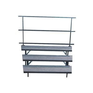 Staging 101 S3WCCGR - 3-Tier Wedged Choral Riser System with Rear Guardrail in Carpet Finish