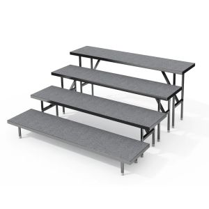 Staging 101 S4SCC - 4-Tier Straight Choral Riser System in Carpet Finish