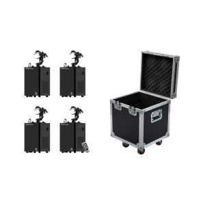 Showven Sparkular MiniFall 4-Pack - Bundle of (4) Sparkular MiniFall Cold Spark Machines in Black Finish with 4-Unit Roadcase and (2) Remotes