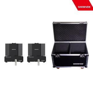 Showven Sparkular Spin 2-Pack - Bundle of (2) Sparkular Spin Cold Spark Machine in Black Finish with 2-Unit Roadcase and Remote