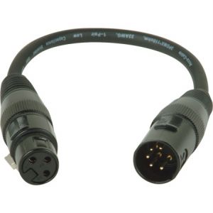 Accu Cable AC5PM3PFM - 1FT 5-Pin Male to 3-Pin Female DMX Adapter