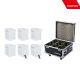 Showven Sparkular Mini 6-Pack - Bundle of (6) Sparkular Mini Cold Spark Machines in White Finish with 6-Unit Roadcase and (2) Remotes