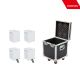 Showven Sparkular Mini 4-Pack - Bundle of (4) Sparkular Mini Cold Spark Machines in White Finish with 4-Unit Roadcase and (2) Remotes